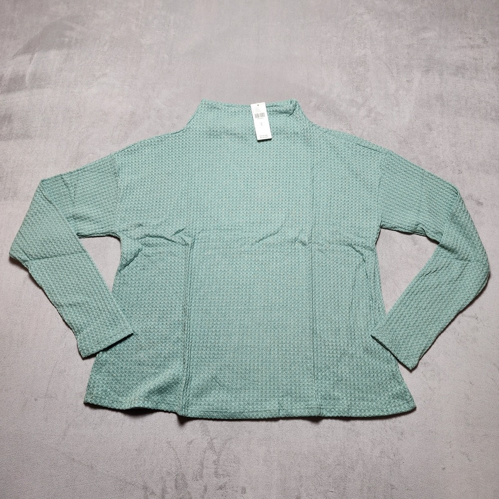 NWT Anthropologie Sunday In Brooklyn Shirt Womens Small Green Waffle Knit‎ Soft